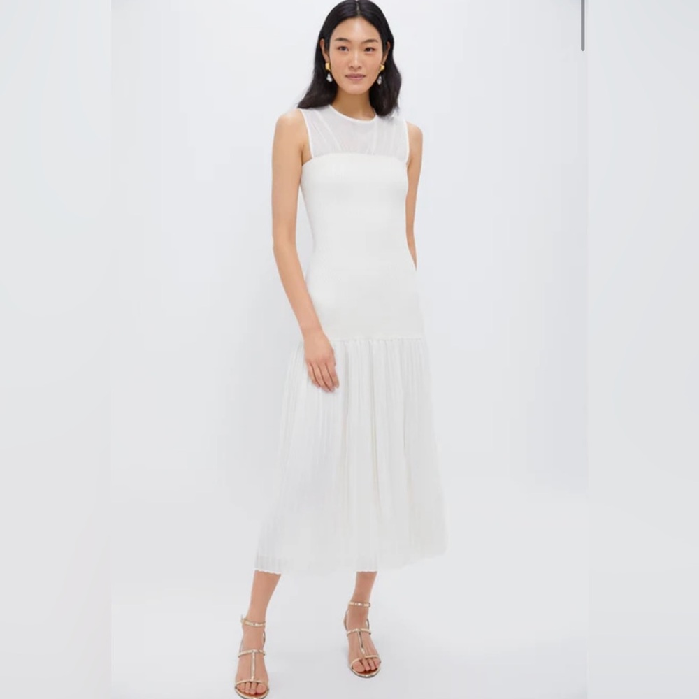 Tuckernuck Moon River Cream Pleated Maxi Dress
